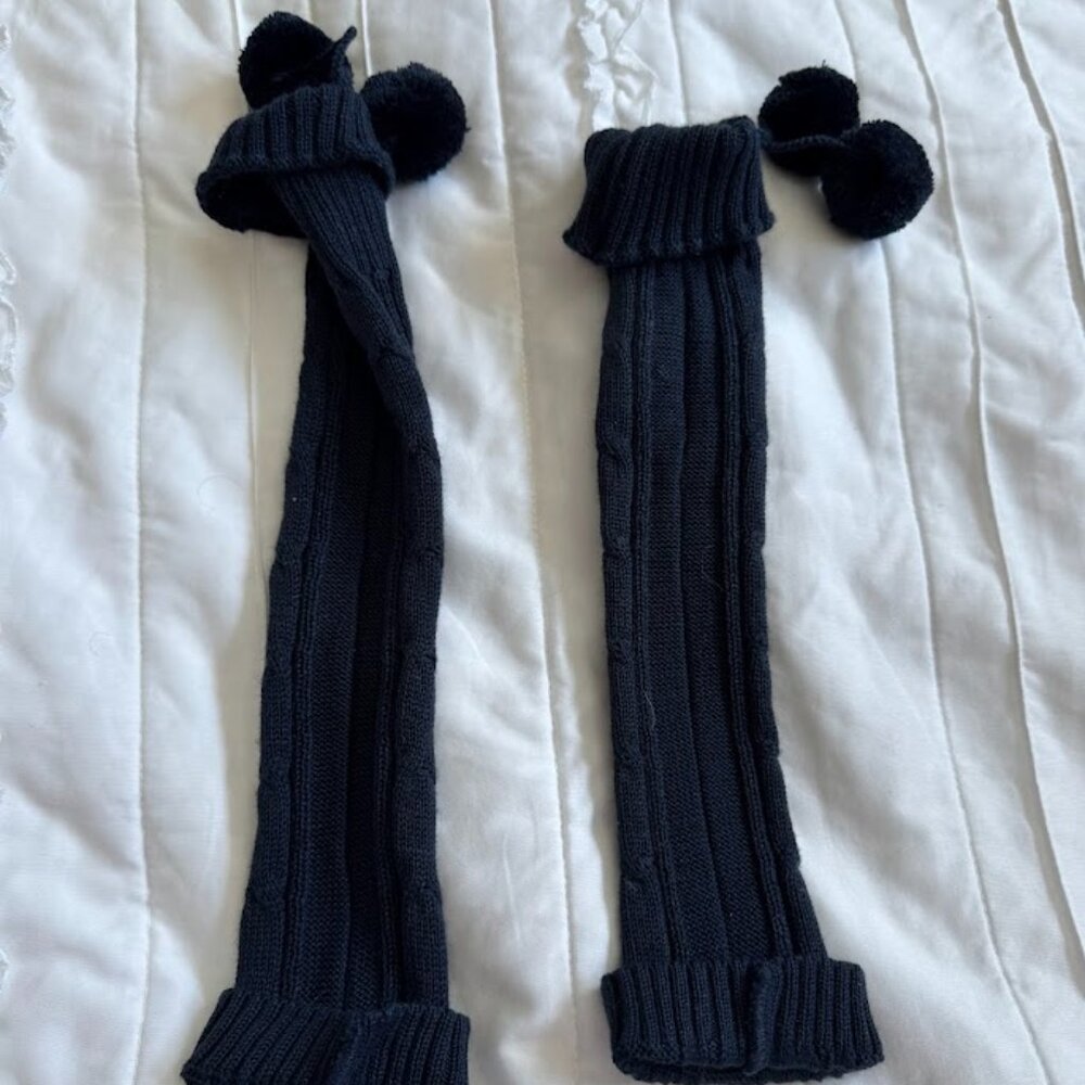 Matilda Jane OS Girls Navy Pom Pom Leg Warmers